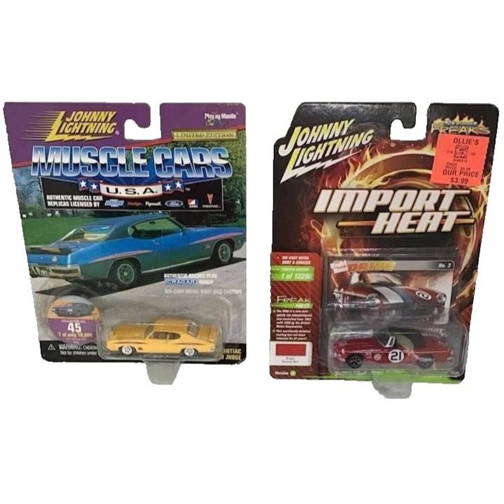 Johnny Lighting Muscle Car 1971 Pontiac GTO Judge Import Heat 1963 MG MGB NEW